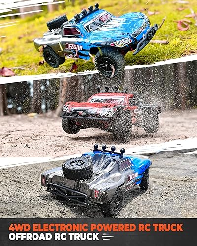 Miniatura 4 de BEZGAR HS181 - Camiones de control remoto a escala 118 de grado hobby - 4WD velocidad máxima 217mih para todo terreno todoterreno camión de control