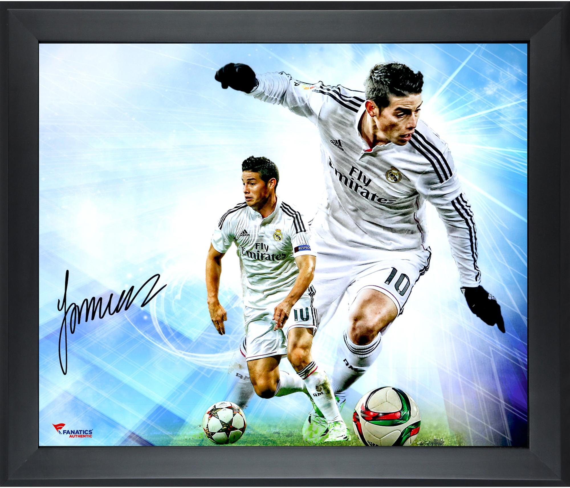 James Rodriguez Real Madrid Framed Autographed 20" x 24" In Focus Photograph- #2-9, 11-49 of a Limit