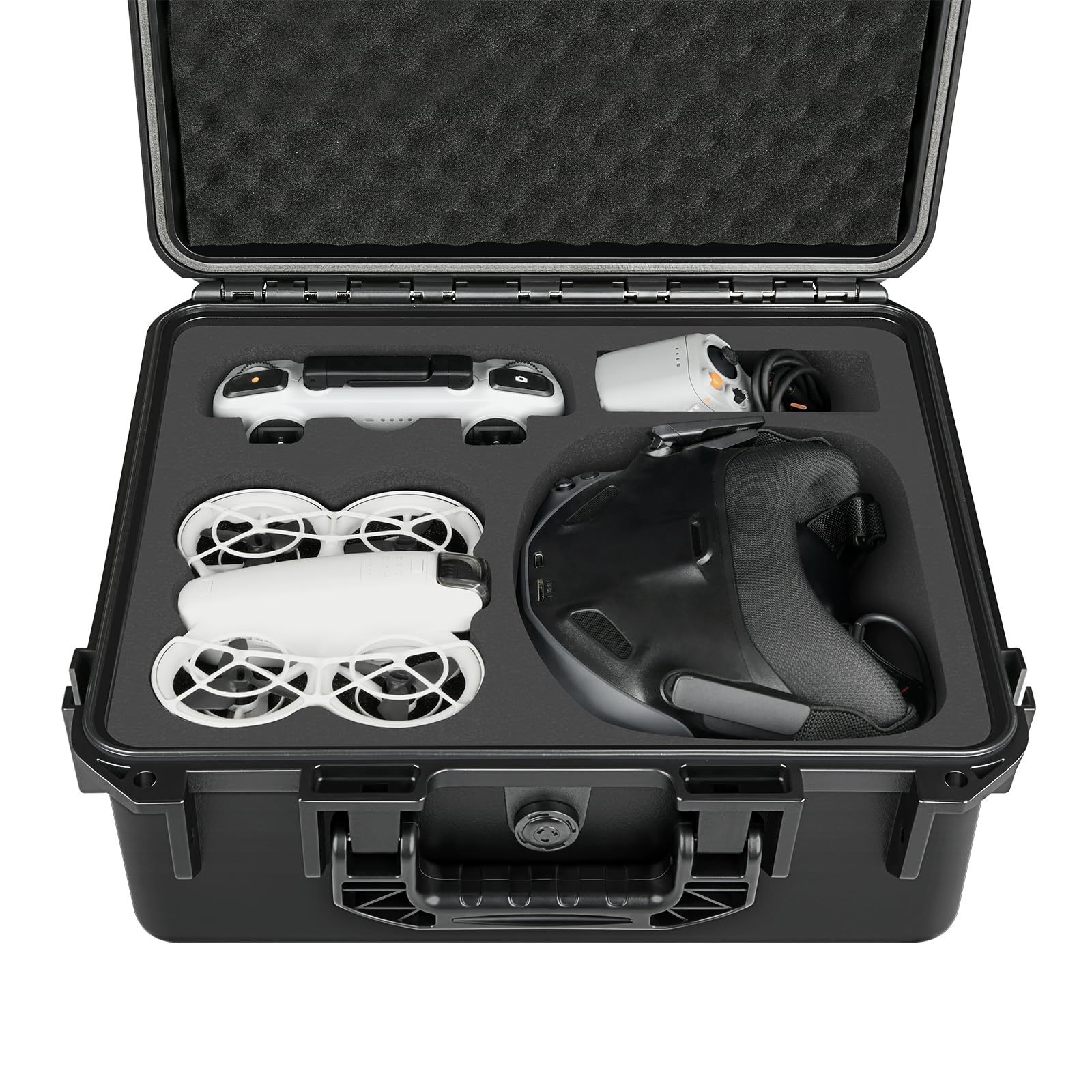 Case for DJI NEO Drone Combo, Waterproof Hard Carrying Cases for DJI NEO Motion Fly More Combo, Goggles N3/3/2/Integra, RC 2/N3/N2/Motion 3/2, Custom Foam for Goggles 3 Cases Accessories (Case Only)