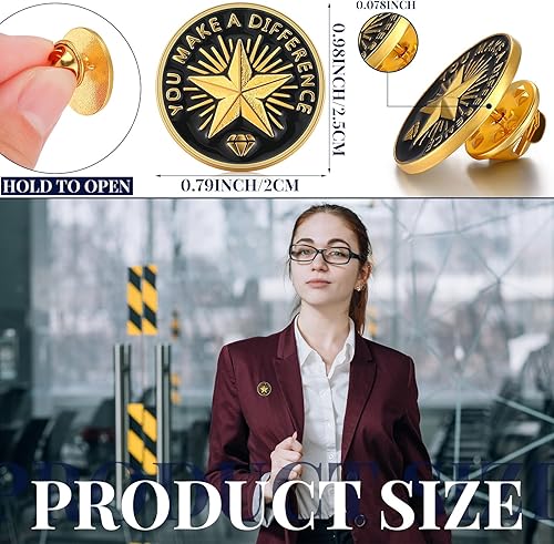 Miniatura 2 de Ceenna 50 pines de solapa para empleados del mes, regalo de reconocimiento de estrellas a granel, esmalte chapado en oro, regalo de recompensa de