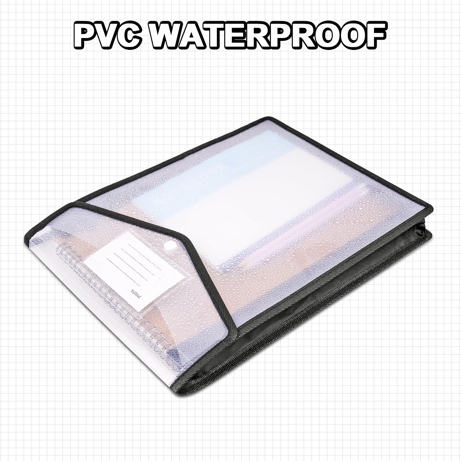 Vicloon A5 Pochette Plastique, 9pcs Enveloppe Transparente Chemise à Bouton Pression, Porte-Document Extensible Horizontal, Fichier Document, Pochette Porte-Documents Pour Fournitures Bureaux Voyage