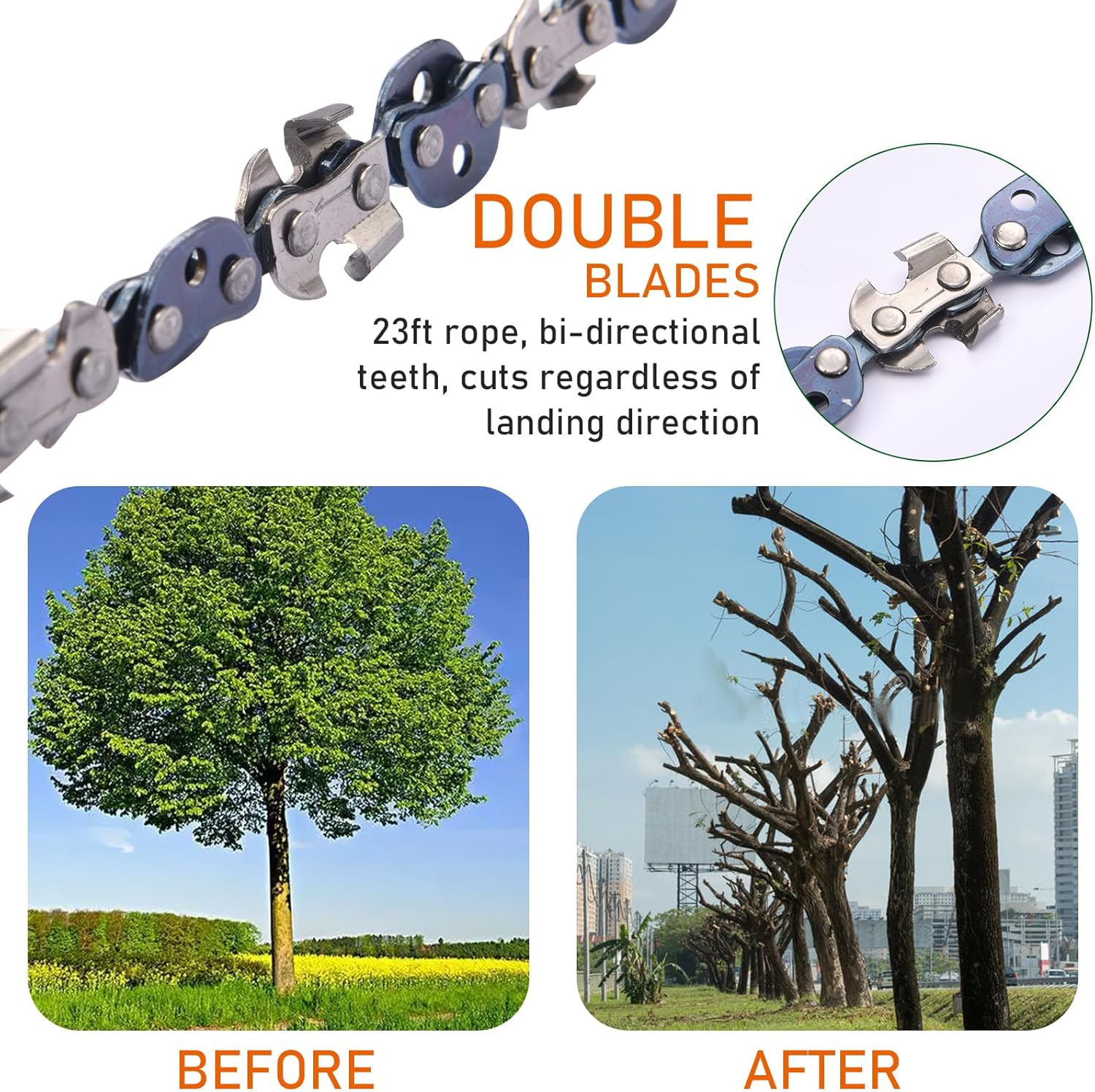 Rope Saw 56 inch High Limb Rope Saws Tree Saw High Limb Both Sides, Pocket chainsaw with 11OZ Throw Weight