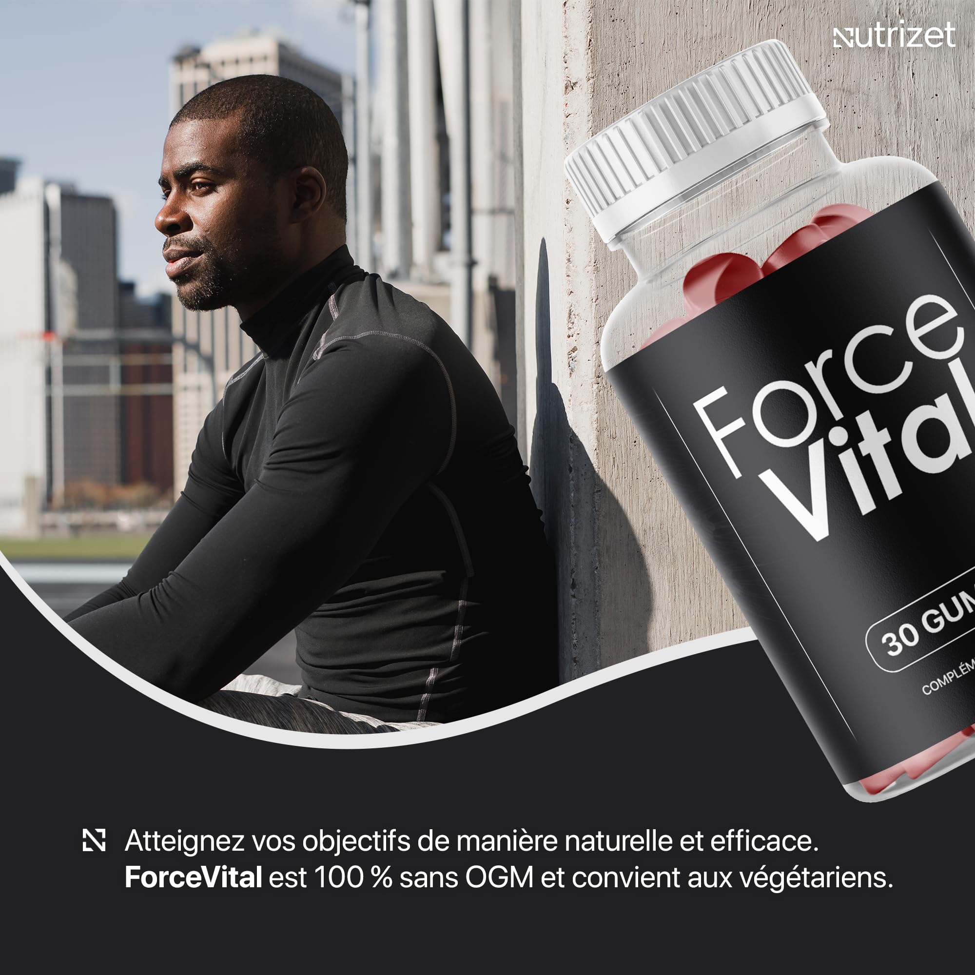 ForceVital Men’s Vitality Gummies - Complexe Naturel pour Homme - 30 Force Vital Gummies pour 1 Mois