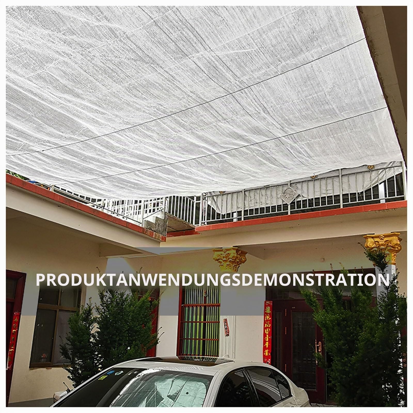 Alunetz Schattennetz Auto, Alu Folie Hitzeschutz Aludecke Alunetz Reduziert Hitze für Auto, Terrasse Sonnenschutz UV-Schutz Sonnenschutz Zelt Garten，für Hunde, Terrasse, Dachgeschoss (4x6M)