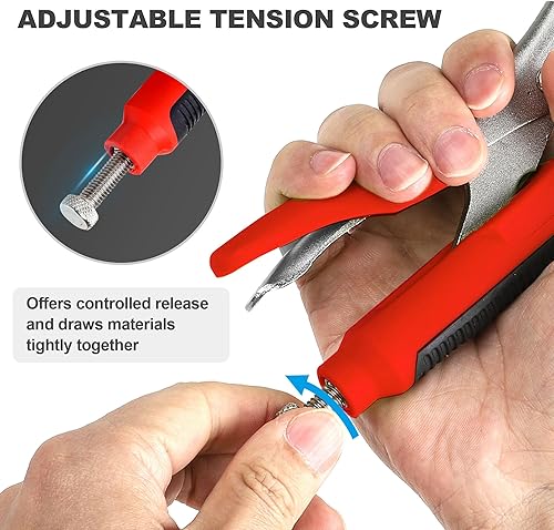 Miniatura 5 de FASTPRO Juego de 4 alicates de bloqueo con agarre resistente, mandíbula curva de 5, 7 y 10 pulgadas, alicates de bloqueo de nariz larga de 6-12