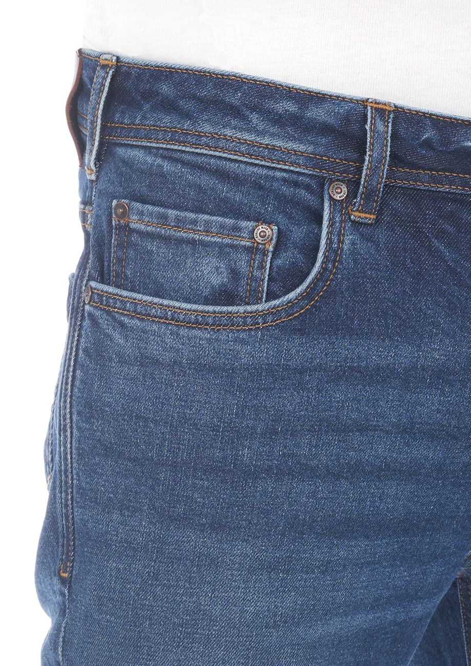 Spodnie męskie Bootcut Timor Denim Stretch głęboki ściągacz niebieski czarny 28W - 40W 30L - 36L