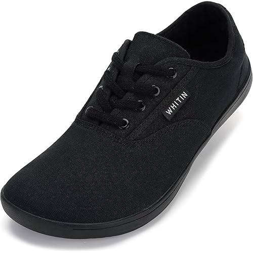 WHITIN Men's Wide Canvas Barefoot Sneakers | Zero Drop Sole | Minimalist Footwear