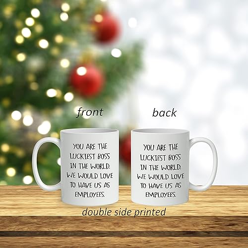 Miniatura 3 de DOTAIN Funny Office Sayings You Are Luckiest Boss In The World We Would Love To Have Us As Employees Taza de café de cerámica (11 oz), impresión de