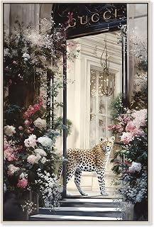 Art Remedy Elegant Flower Storefront Canvas Fashion Designer Wall Art, Silver Frame, 10" x 15"