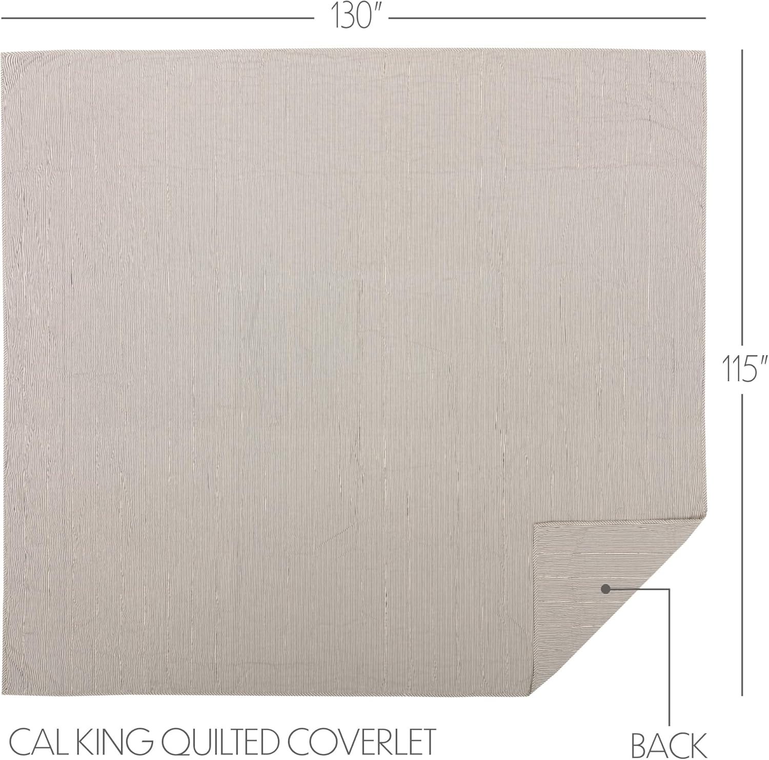 VHC Brands Hatteras Seersucker Ticking Striped Cotton Americana Bedding Pre-Washed Twin Coverlet, Quilt 67x86, Denim Blue