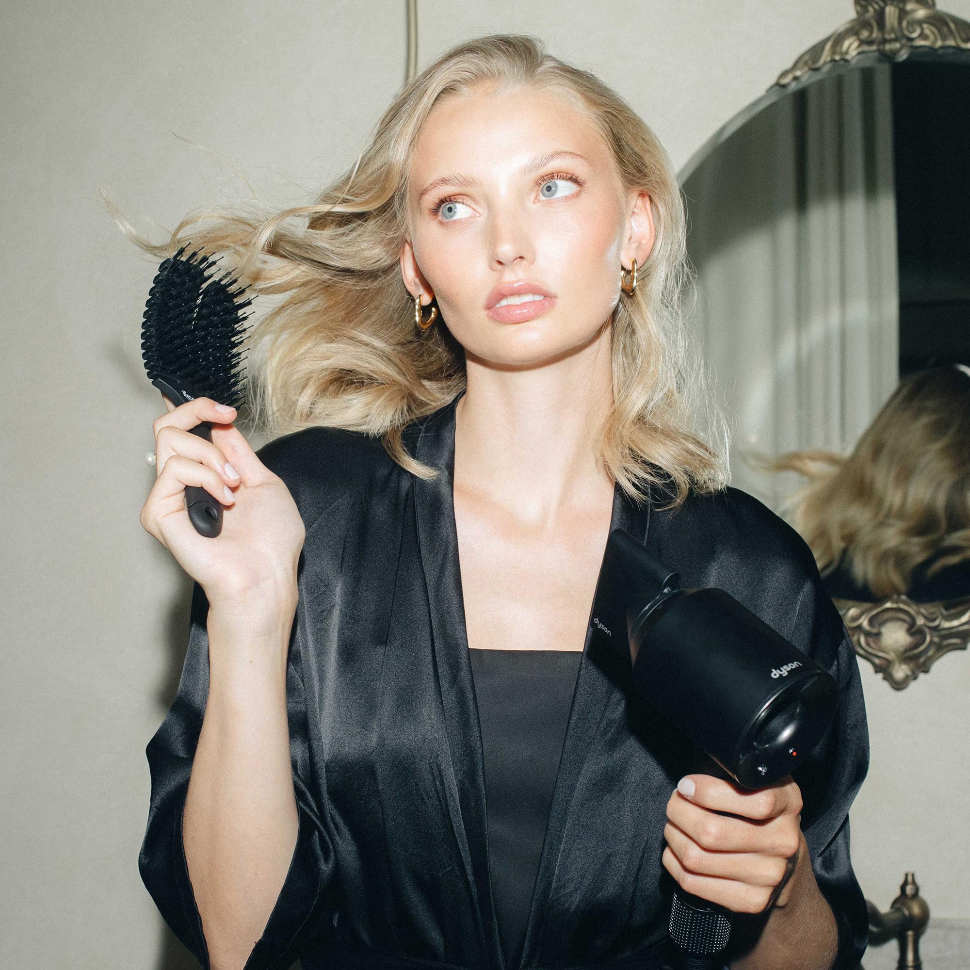 feschi Cepillo de pelo con cerdas veganas - Cepillo desenredador | Sin tirones, ajuste perfecto para la forma de la cabeza, ideal para cabello largo, antiestático, cepillo desenredante