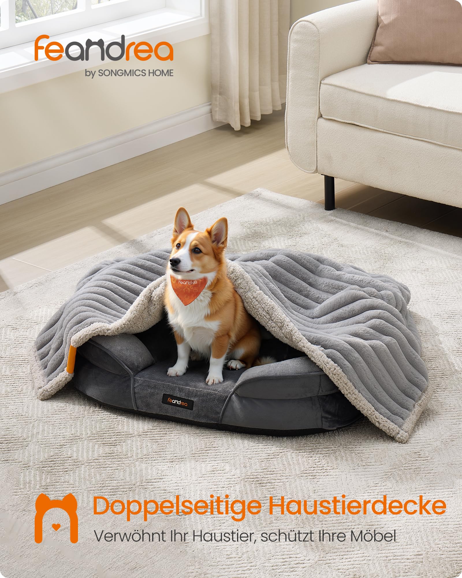 Kuscheldecke Für Hunde & Katzen - Flauschige Haustierdecke Mit Anti-Rutsch Noppen (75x50cm)