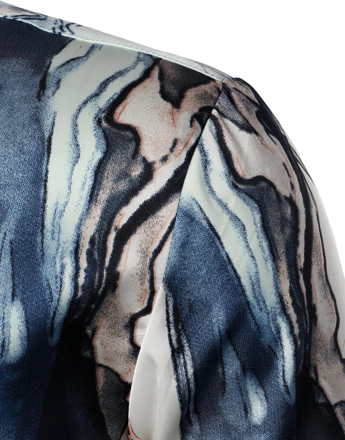 ZEROYAA Men's Hipster Printed Slim Fit Long Sleeve Button Up Satin Dress Shirts - Image 5