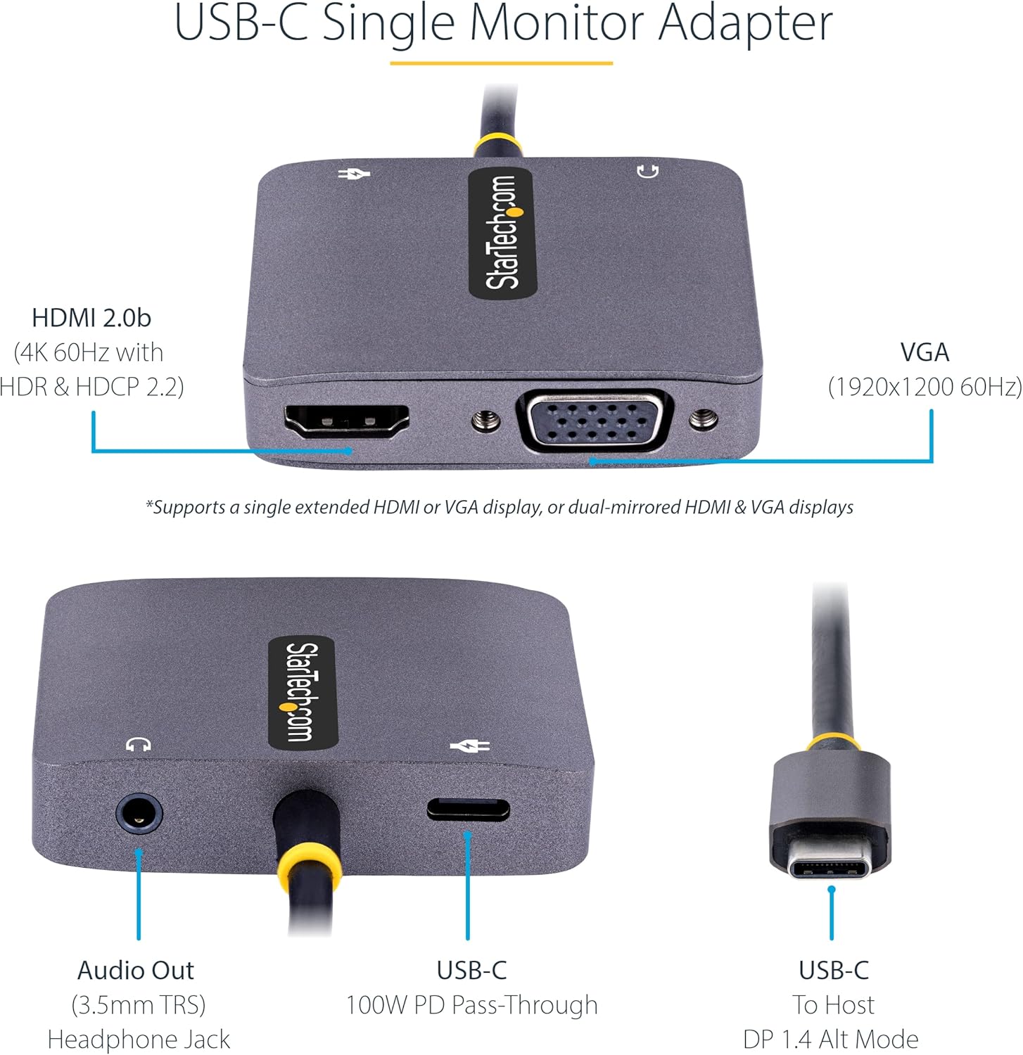 StarTech.com USB-C Video Adapter Connects Laptops to Displays