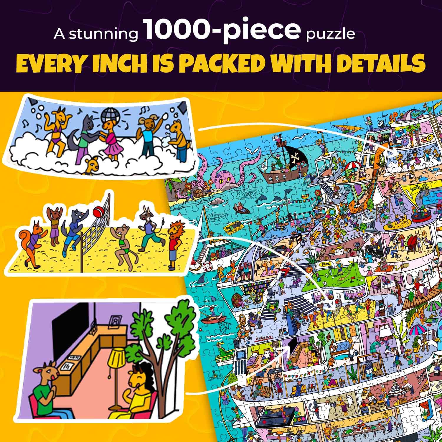 QUOKKA 1000 Piece Jigsaw Puzzle for Adults Cruise Vistas, Premium Box Packaging with Extra Fun Challenges - Image 4