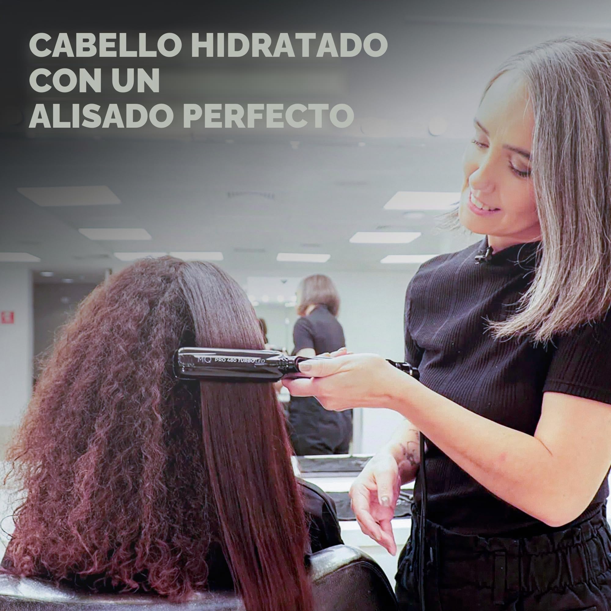 Plancha Cabello Profesional Mq Turbo Led 485f Efecto Espejo