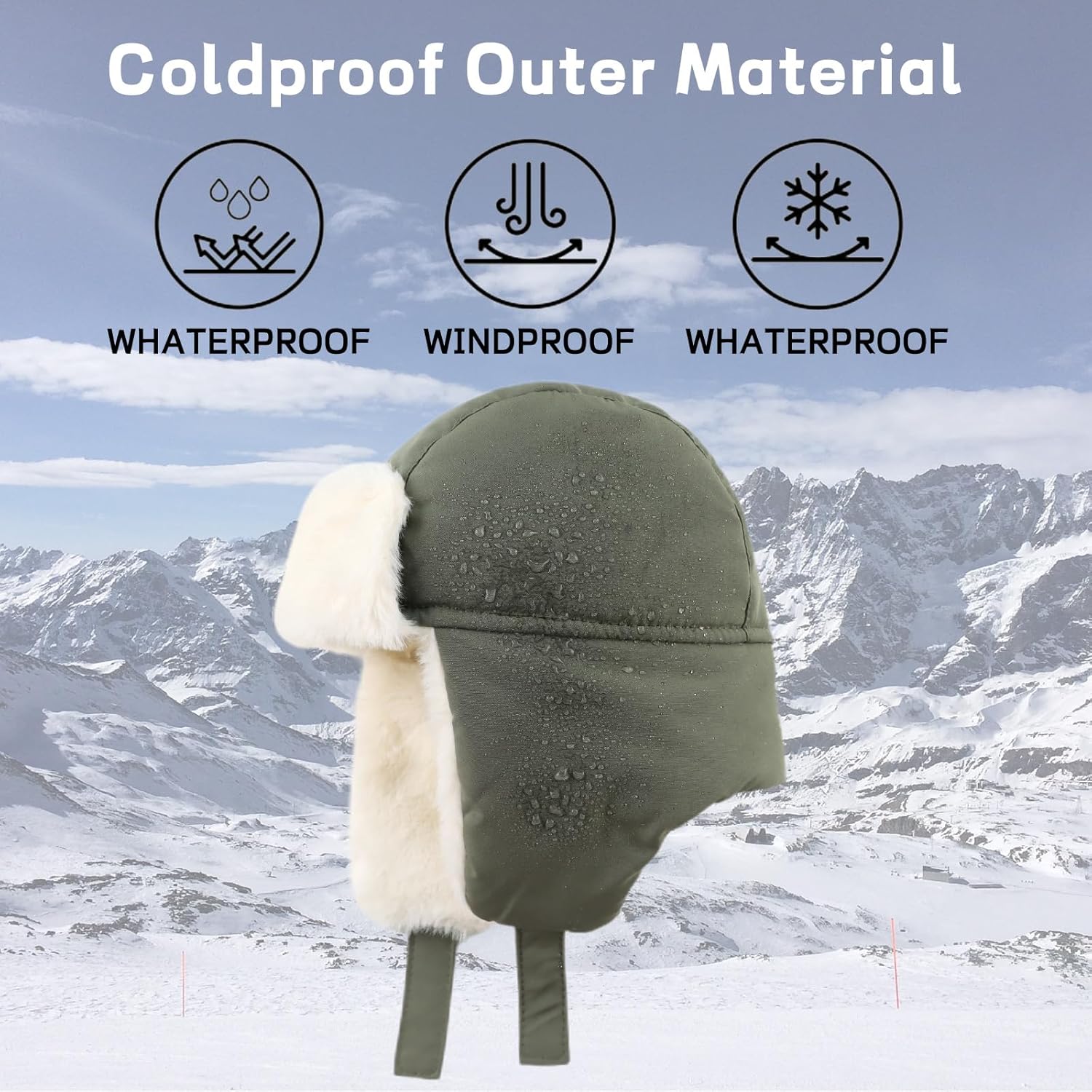 JANGANNSA Waterproof &Windproof Winter Baby Beanie Fleece Lined Kids Trapper Hat Earflap Warm Hat for Boys Girls - Image 5