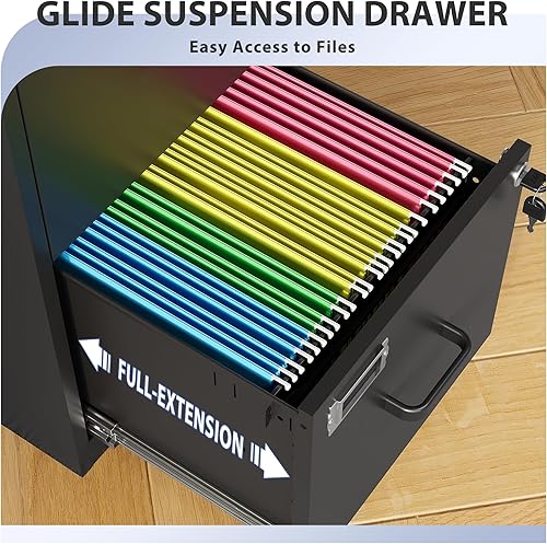 Miniatura 27 de Archivador de 4 cajones, archivadores para oficina en casa, gabinete de almacenamiento vertical de metal con cerradura, archivador de bloqueo