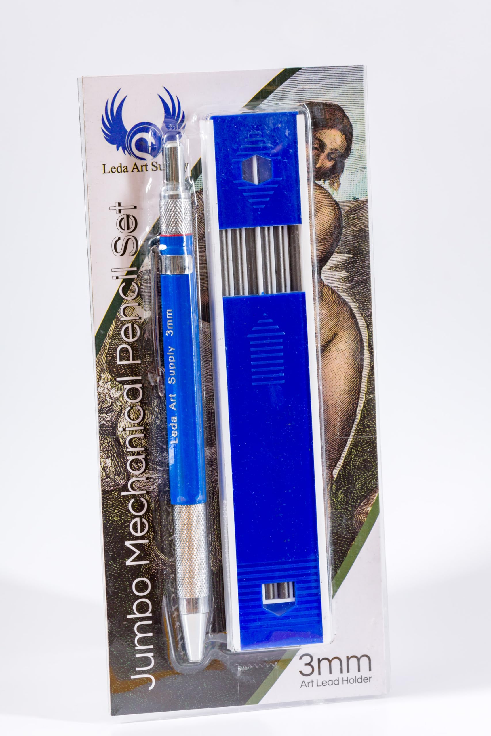 Kit Lapiseira Jumbo 3mm Leda - Grafite 5B Para Desenho Profissional