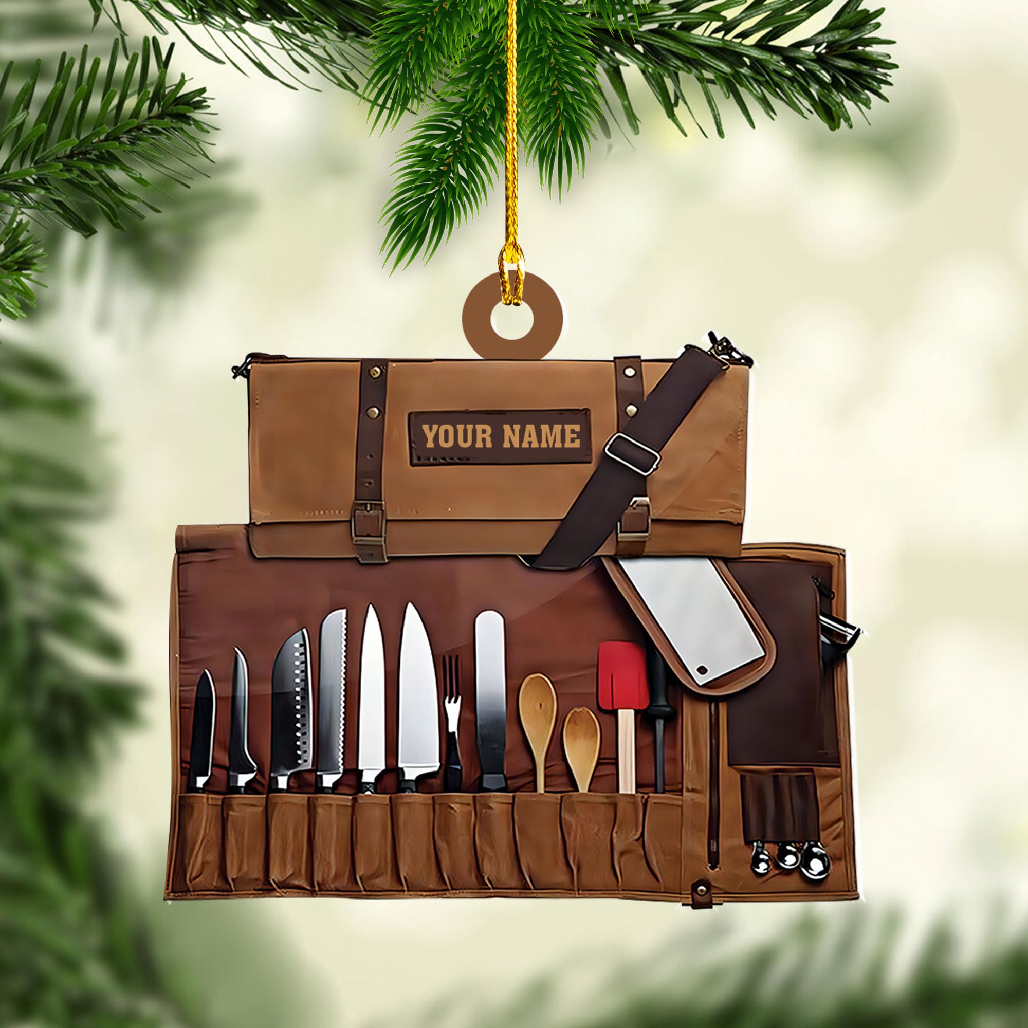 Personalized Chef Hat Ornament, Custom Cooking Baking Ornament for Christmas Tree, Kitchen Gift