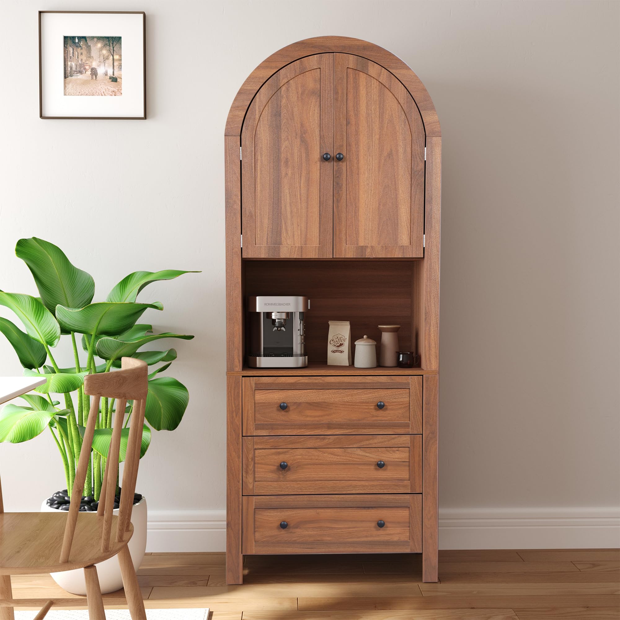 Armoire moderne de style rustique pour sublimer votre coin repas chaleureux