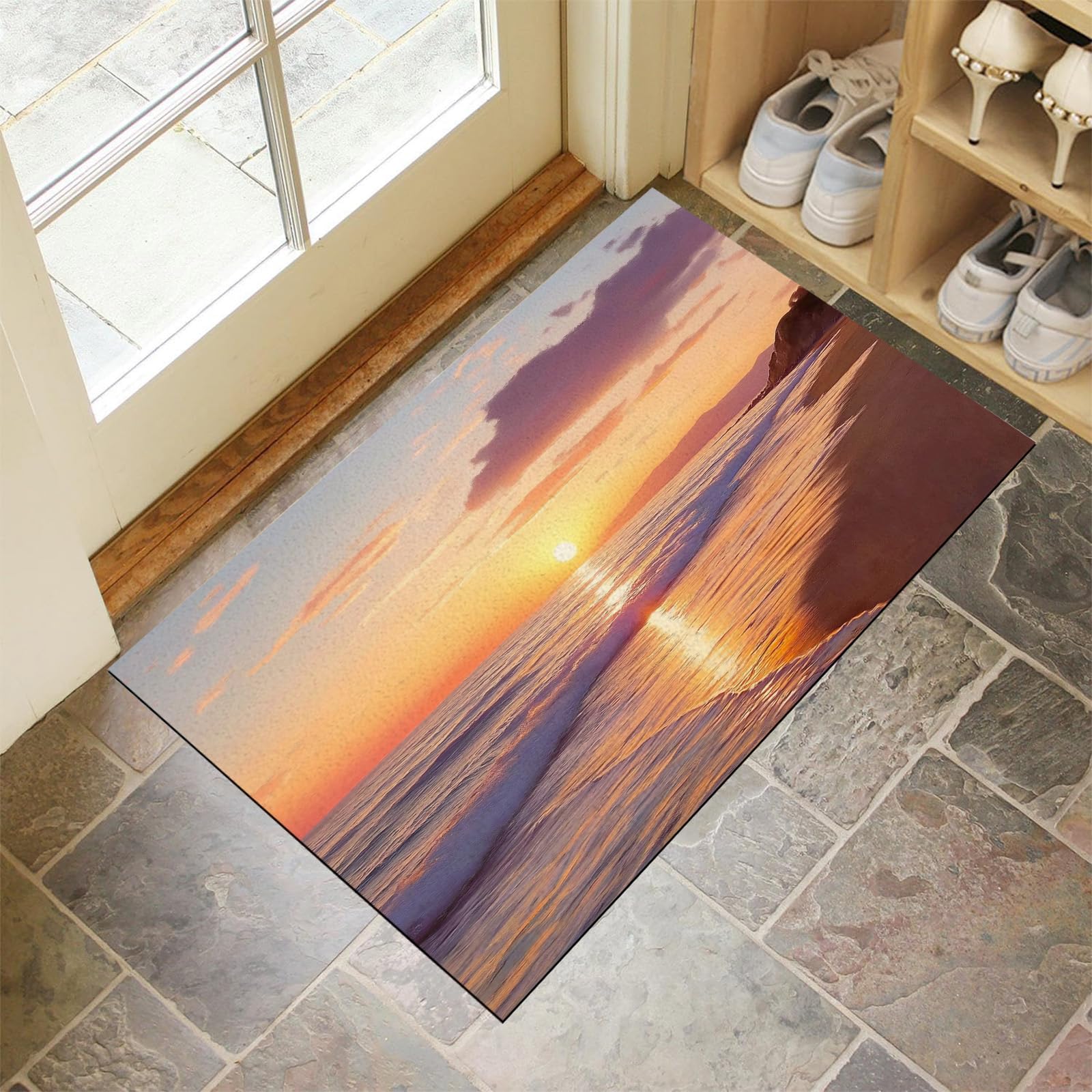 Tapis robuste antidérapant lavable pour entrée de maison étanche