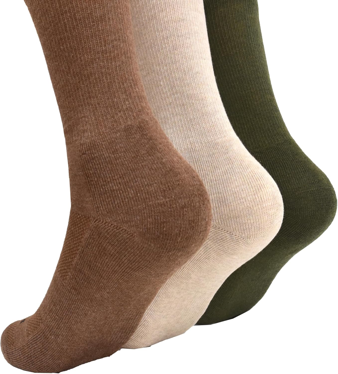 Clarks Men's Casual Half Cushion Crew Sock with Air Channel 3 Pair, Khaki/Stone/Olive, Men's 7-12 Shoe - Image 2