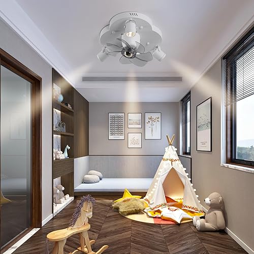 Miniatura 7 de Ventiladores de techo de montaje empotrado con luces, iluminación de riel blanca, moderna lámpara LED de ventilador de techo para cocina, ventilador