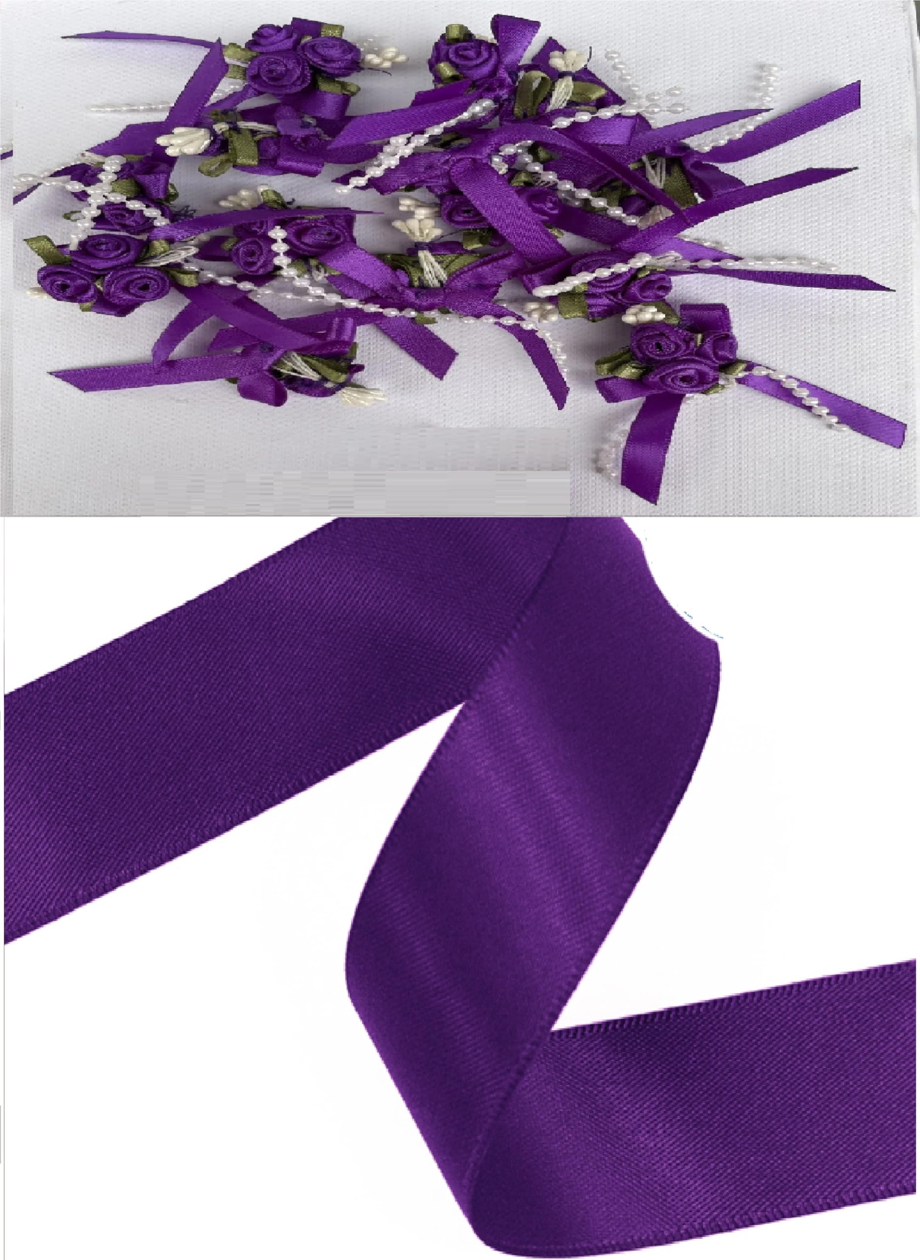 Double Sided Satin Ribbon 25mm x 10 Meters (Off White) for Gifts Wrap Sew Party, Decorations Events Dress Wedding Christmas Crafts, Bows Car, Balloons Hairs, DIY, Bouquets, Cake More — view 18