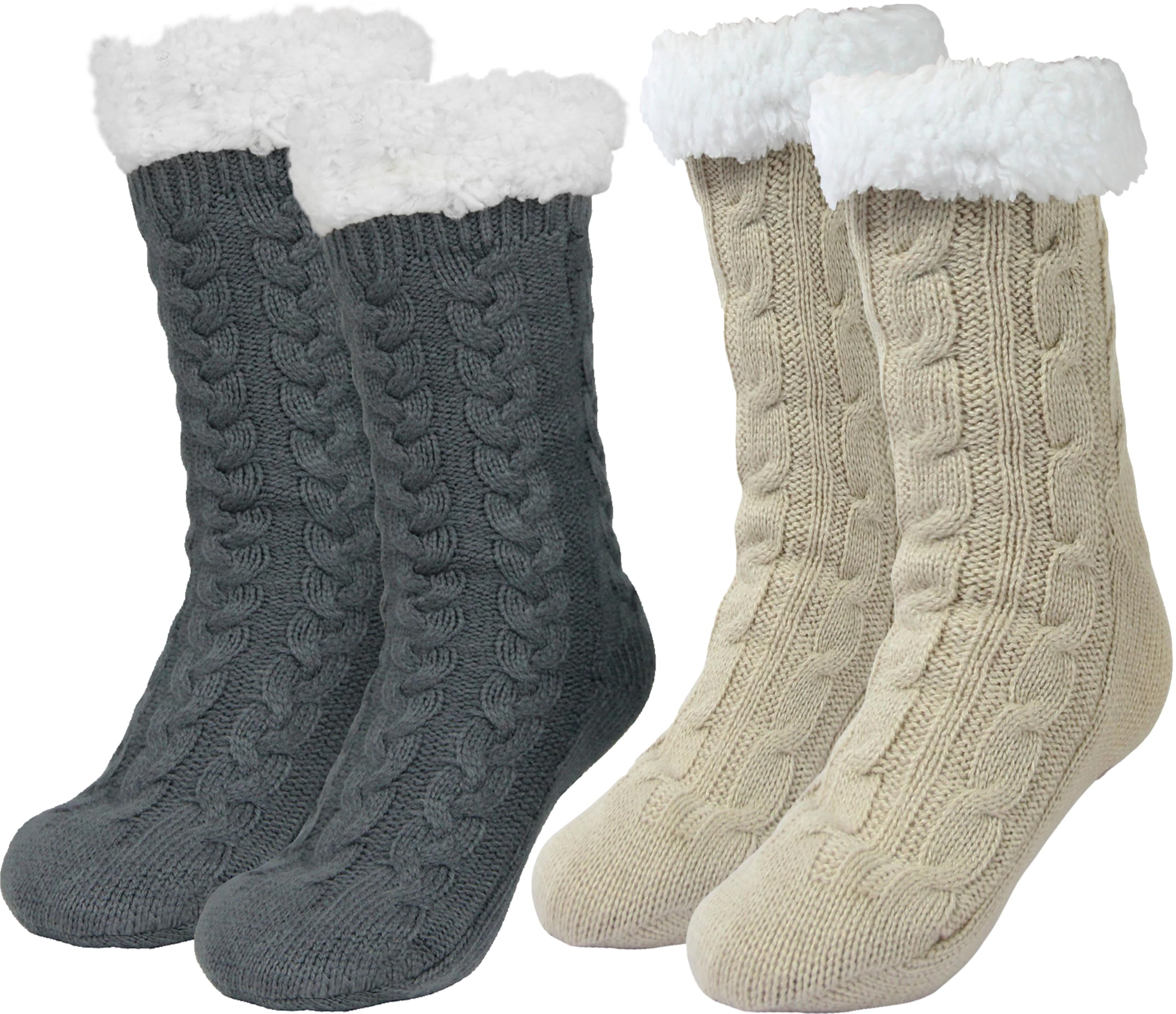 Slipper Socks for Women with Gripper Thick Fuzzy Christmas Gift