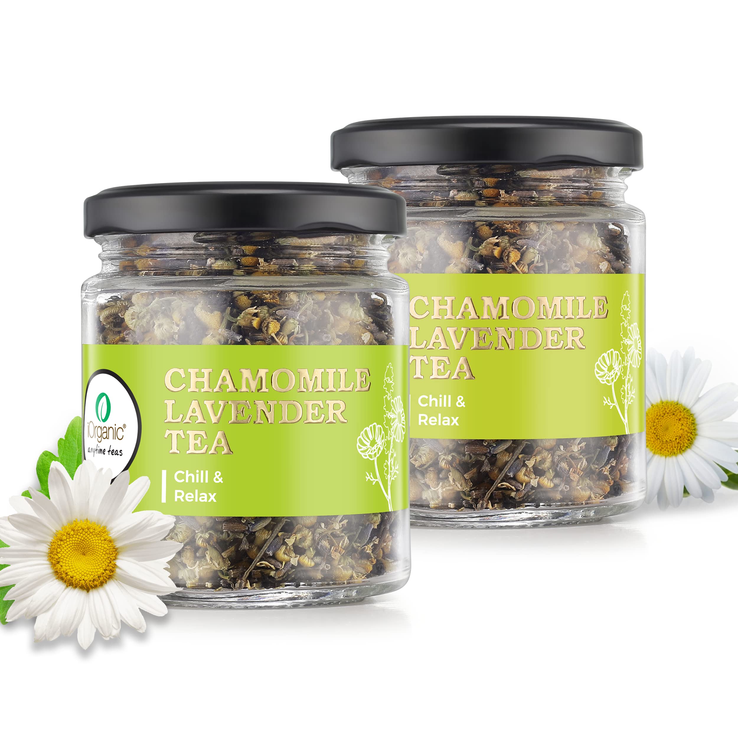 iOrganic Herbal Organic Tea For Weight Loss & Multiple Health Benefits (Chamomile Lavender For Chill and Relaxation, Pack of 2 (Reusable Glass Bottle))(Sufficient for 32 Cups) (B09QSDL5NW) Amazon Price History, Amazon Price Tracker