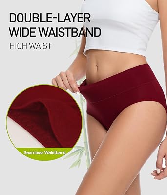 YESWEL Underwear Women Bamboo Knickers for Ladies Multipack, High Waist Briefs with Tummy Support, Pants Full Coverage Panties(5 Pack, S-3XL)