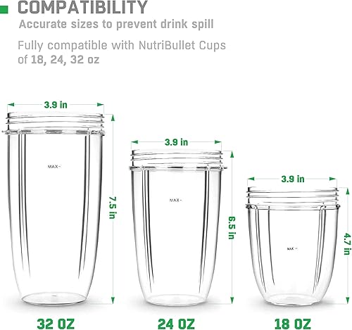 Miniatura 3 de Tapas abatibles para licuadora Nutribullet Accesorios de piezas de repuesto