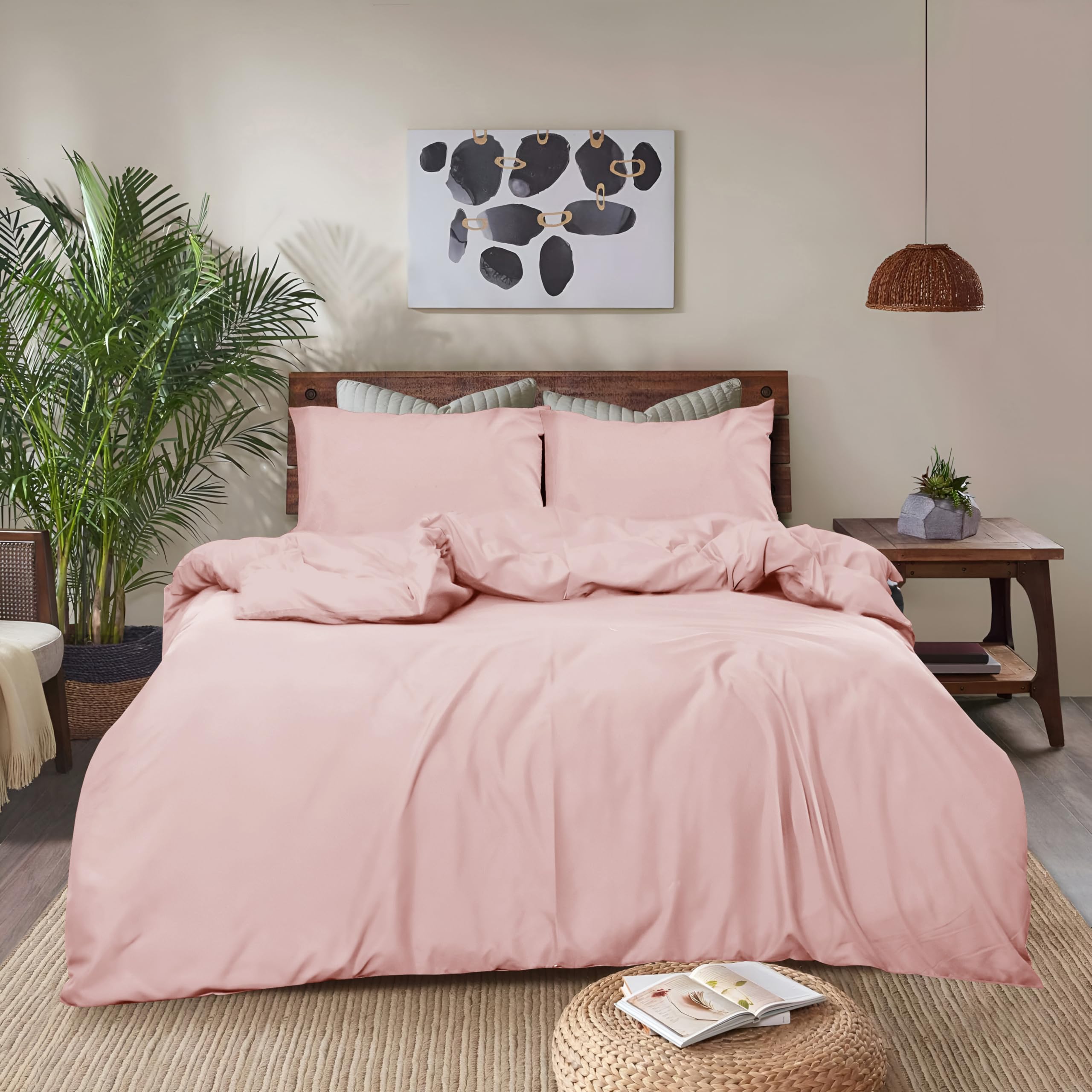 Single Duvet Cover Sets – Soft Brushed Microfiber Bedding – Plain Quilt Cover With Pil...