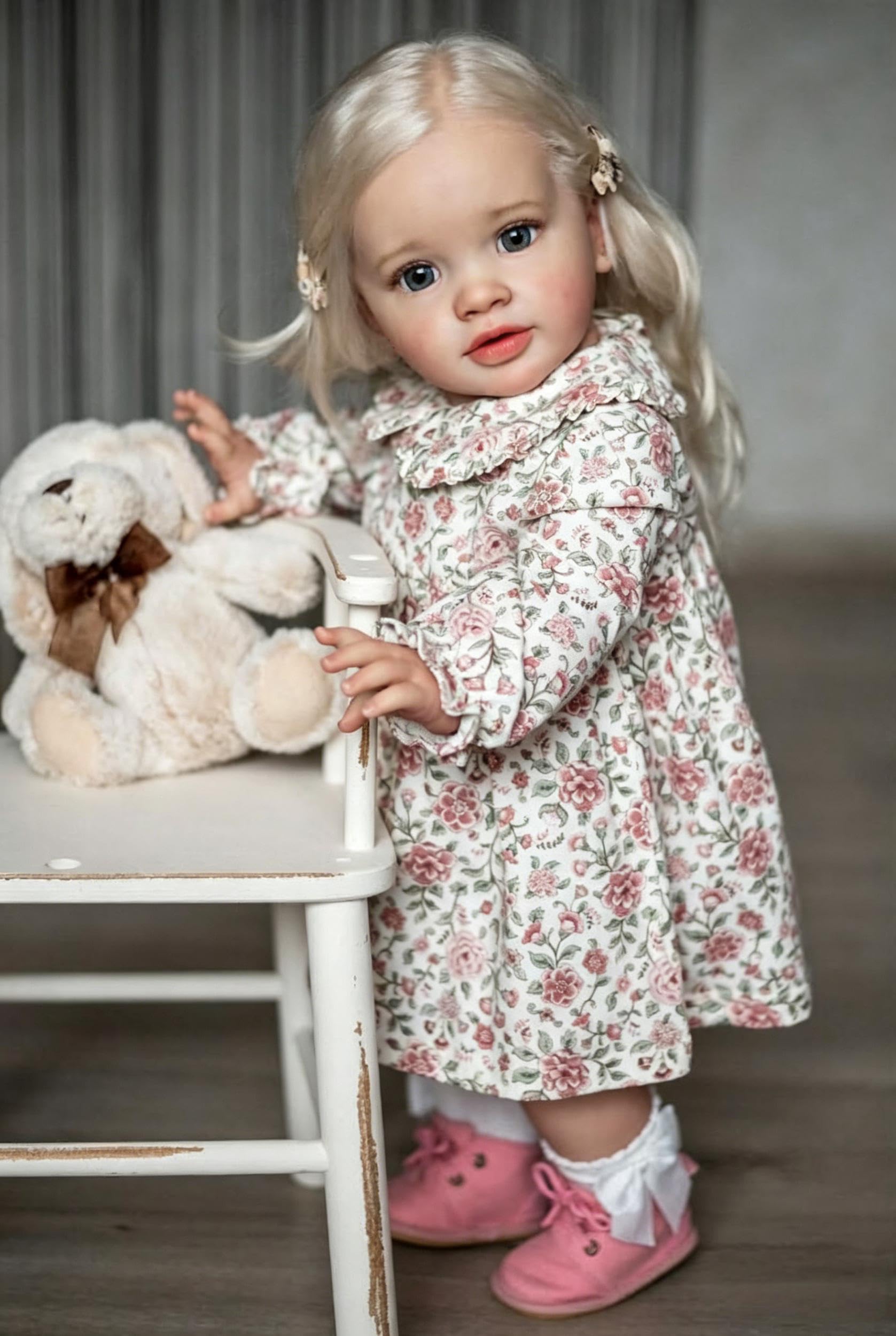 RXDOLL Realistyczna lalka Reborn Baby Doll Girl Pippa, ręcznie wykonana miękka tkanina winylowa, obciążona realistyczna lalka niemowlęca, prawdziwe życie Reborn Baby Dolls zabawka dla dzieci i