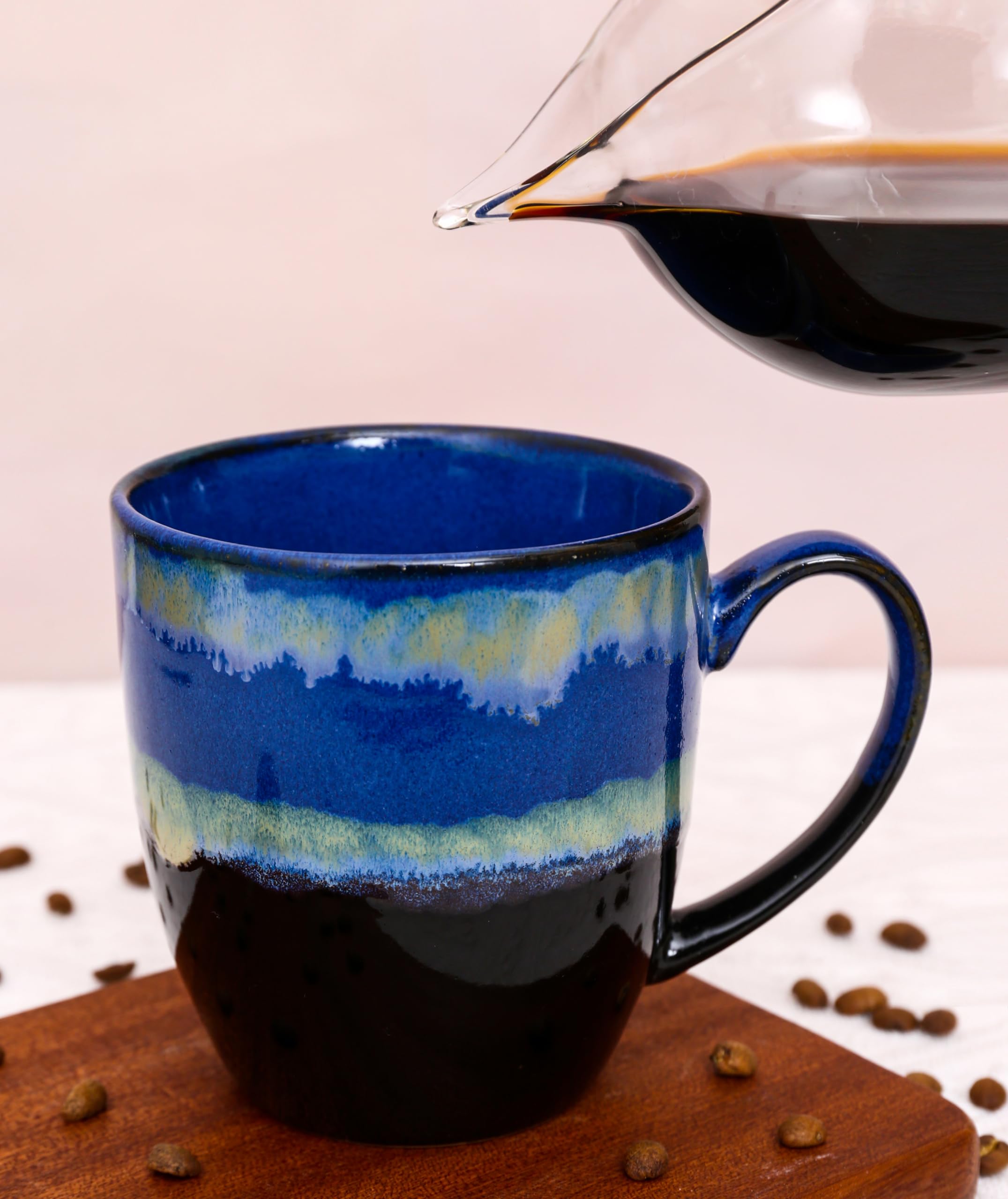 hengshukeji 500ml Unique Ceramic Coffee Mug,Handmade Kiln Change Glaze Large Tea Cup for Office and Home,Coffee Mugs for Tea Hot Chocolate - Image 3
