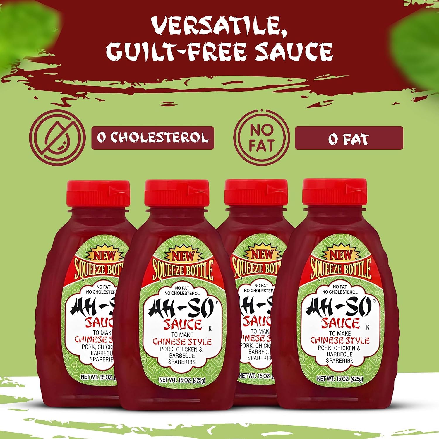 Ah-So Chinese-Style BBQ Sauce, Red Rib – 4 Pack (4 × 15 oz) | Sweet & Tangy Spare Rib Marinade & Glaze for Pork, Chicken, Wings & Stir-Fry; Classic Takeout Flavor.