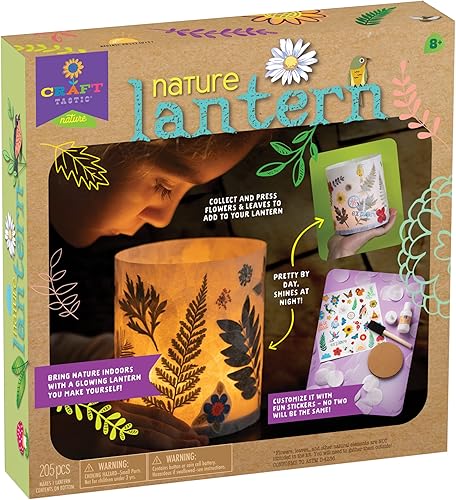 Craft-Tastic Linterna de la naturaleza - Kit de manualidades de naturaleza - Diversión de manualidades al aire libre - Lleva la naturaleza al