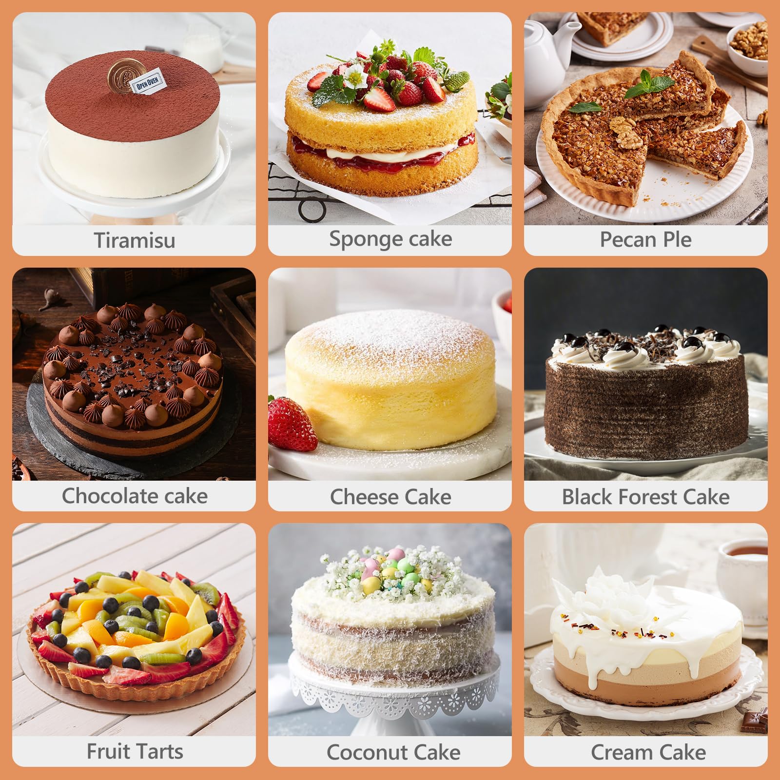 1 moule à gâteau rond en acier inoxydable de 22,9 cm