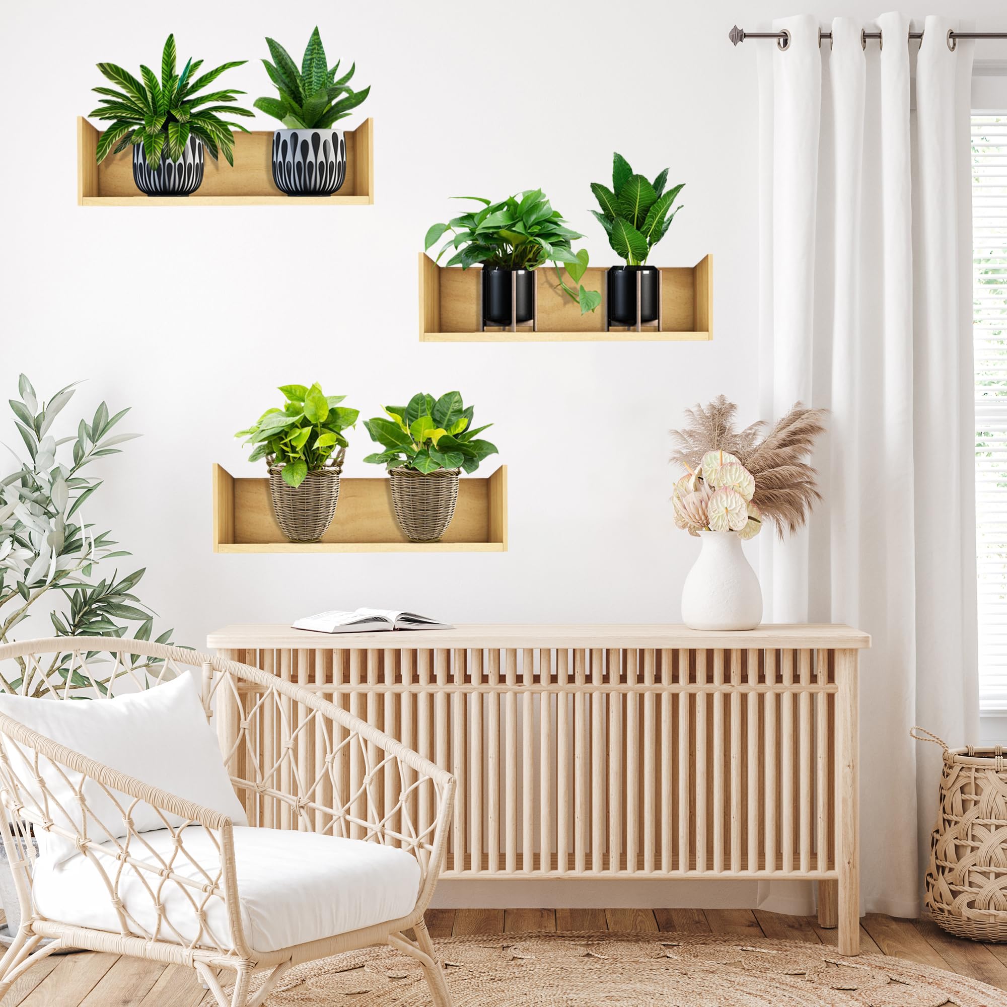 Autocollant Mural 3D Bonsaï PVC - Décoration Plantes Amovible Pour Salon Et Chambre