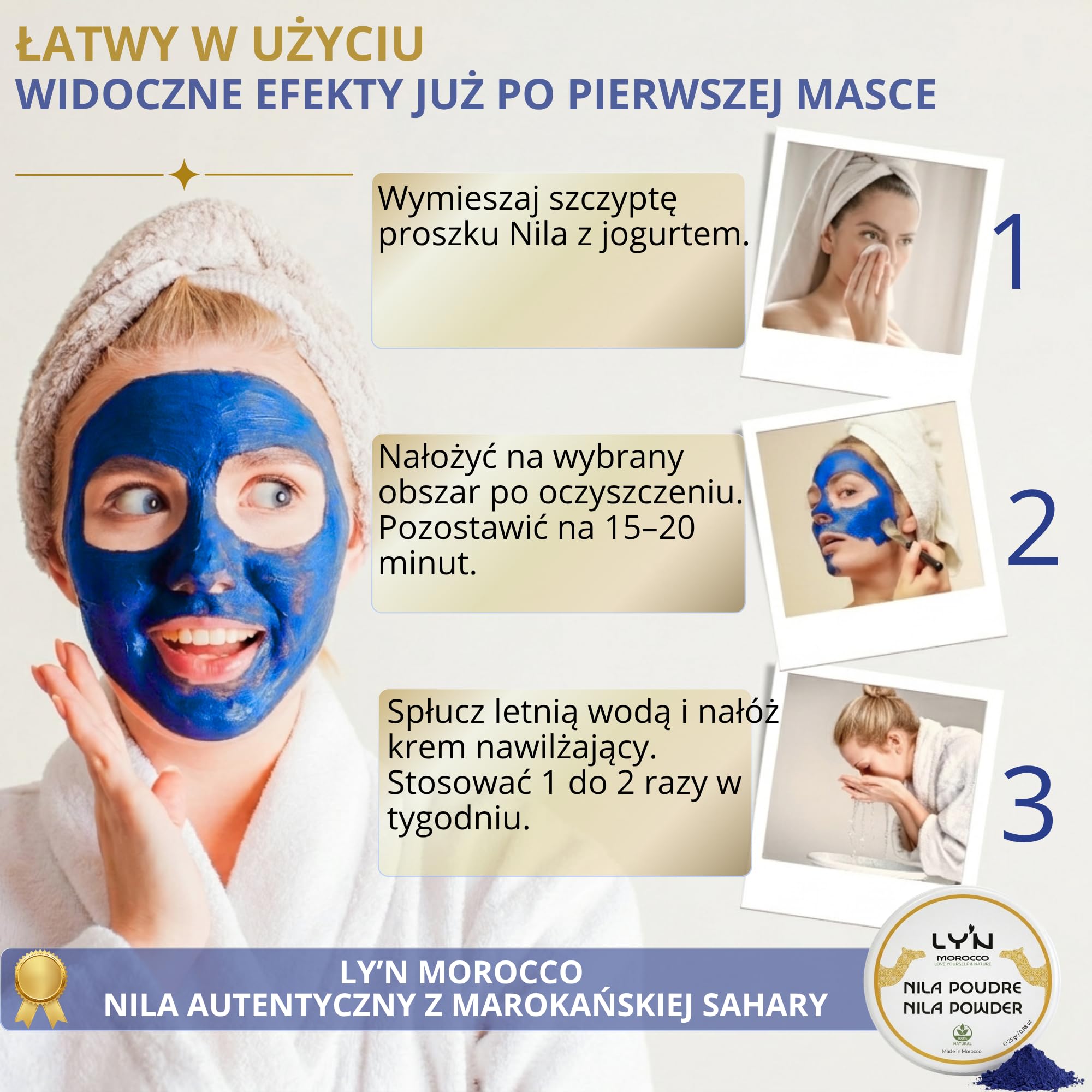 Czysty proszek Nila, ekologiczny i oryginalny, redukuje przebarwienia, rozjaśnia ciało i twarz, 100% naturalny. 25 g