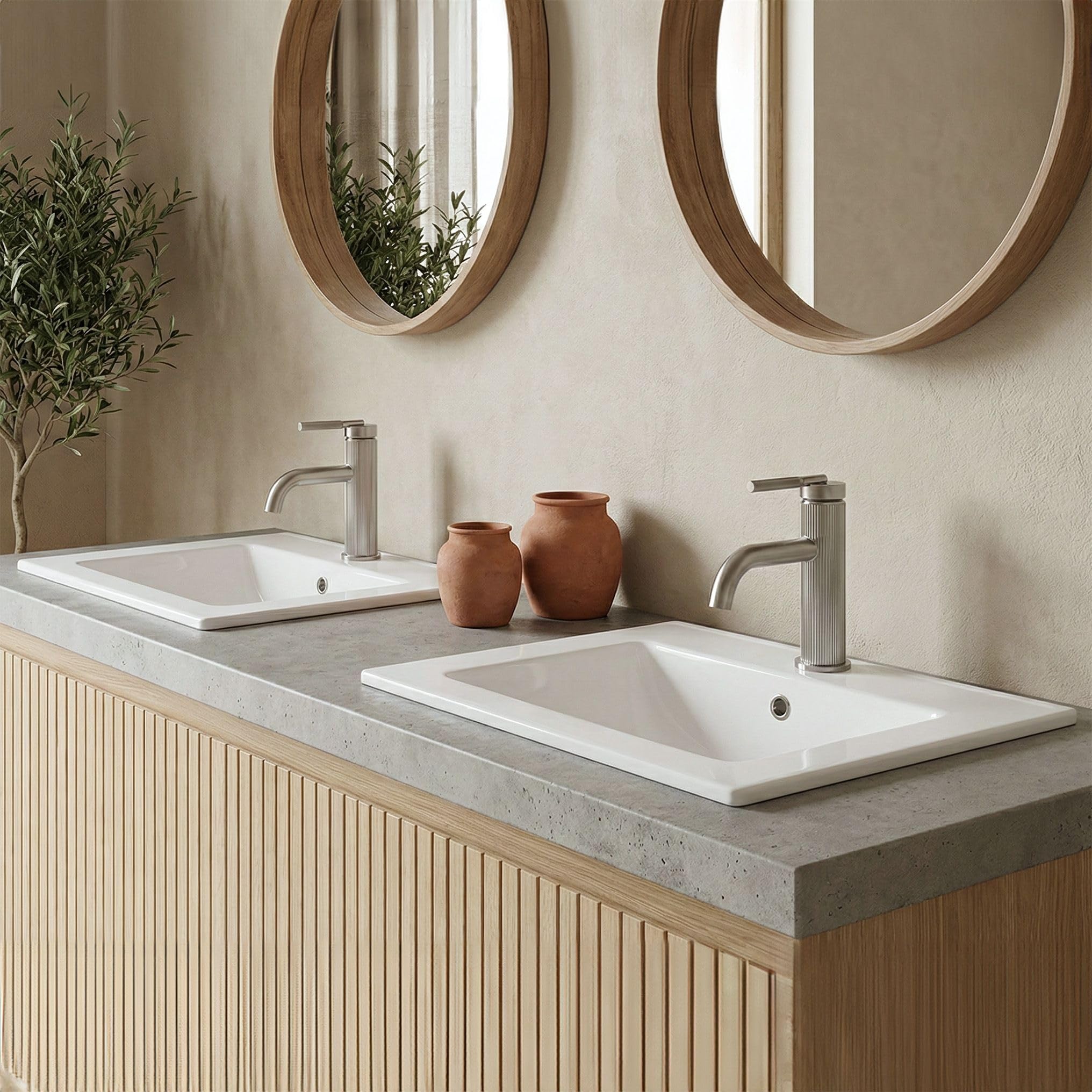 Rea - Lavabo Da Incasso Dafne 60 Lavabo Bagno 615 X 465 X 170 mm Ceramica (Bianco)