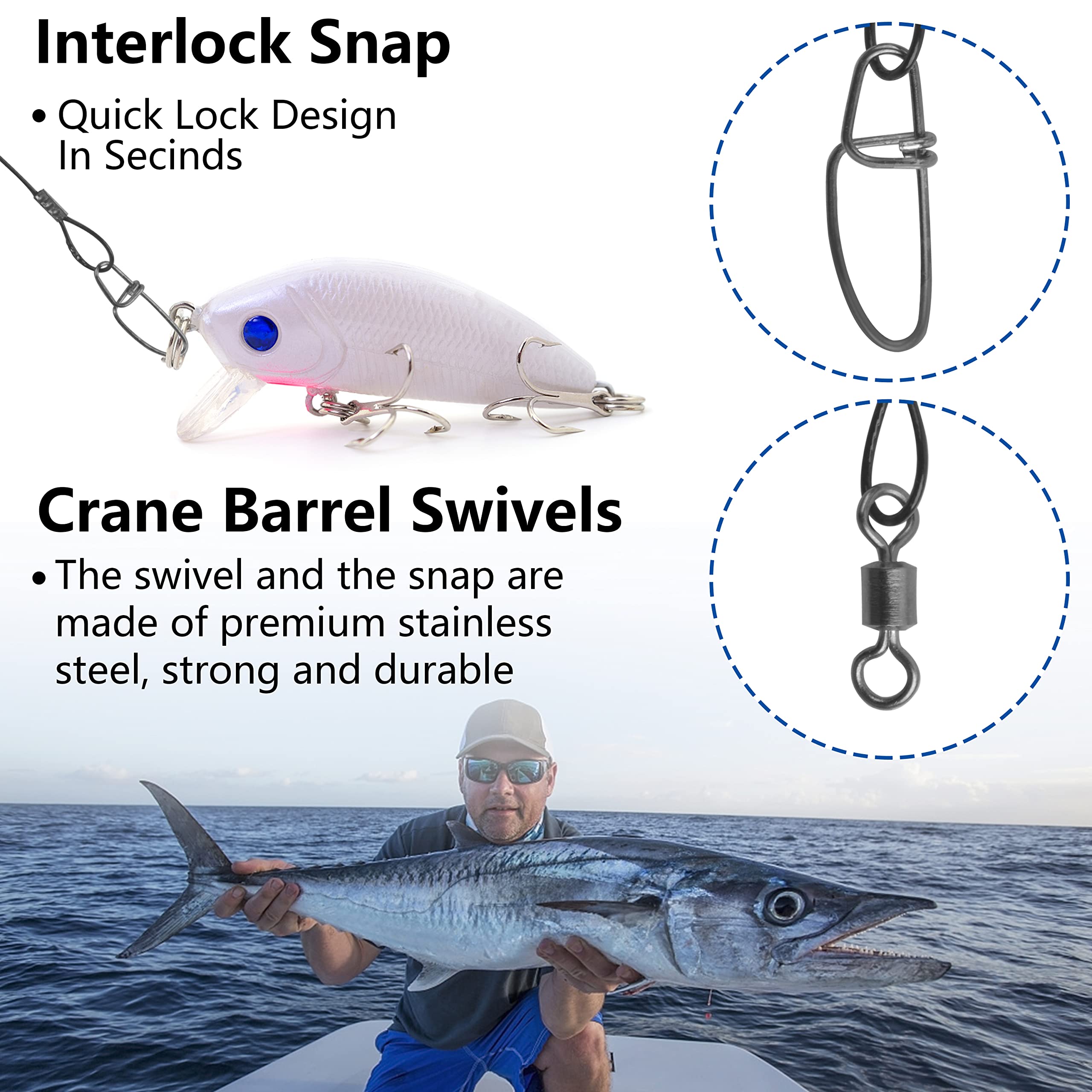 Amazon.com : Heavy Duty Fishing Wire Rigs Leaders, 10Pcs 150LB Stainless Steel Fishing Line Leaders with Swivels Snaps Fishing Trace Lures Leader Rigging : Sports & Outdoors Amazon.com : Heavy Duty Fishing Wire Rigs Leaders, 10Pcs 150LB Stainless Steel Fishing Line Leaders with Swivels Snaps Fishing Trace Lures Leader Rigging : Sports & Outdoors