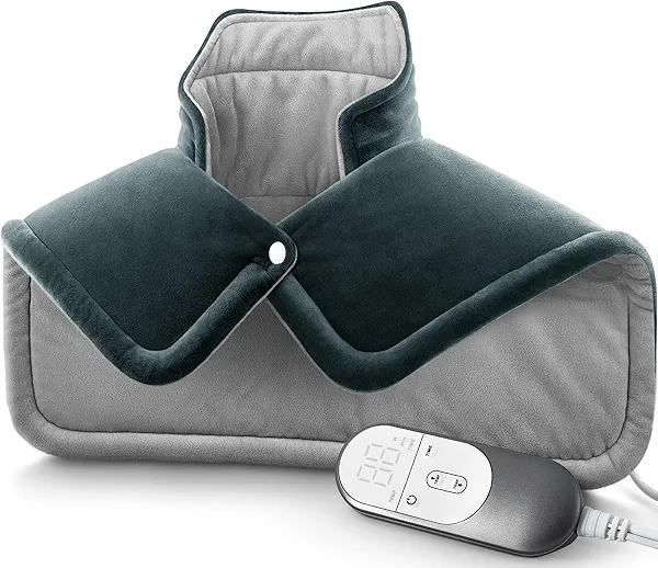 TATFU Neck Heating Pad Gifts for Dad, Men, XL Weighted Shoulder Heat Pad, Back Pain Relief Heat Pads, Gifts for Mom, Women and Christmas, Birthday, Mother's Day, Fathers Day Warm Gifts, 23'' x 17''
