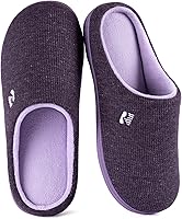 RockDove Women's Two-Tone Memory Foam Slippers - Breathable Waffle Knit, Machine Washable, Indoor/Outdoor Comfort