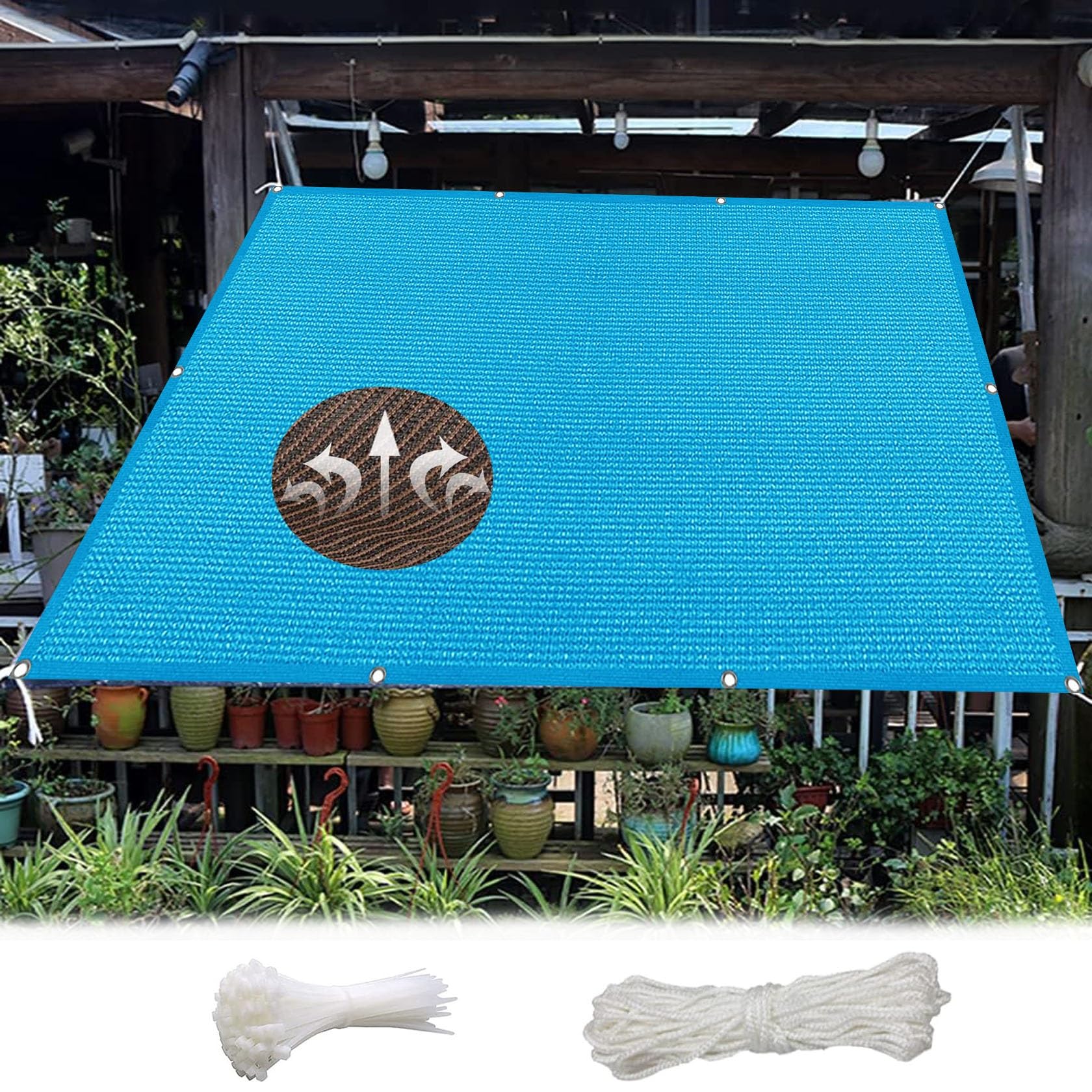 Filet d'ombrage bleu pour extérieur et jardin pour savourer vos moments sur la terrasse