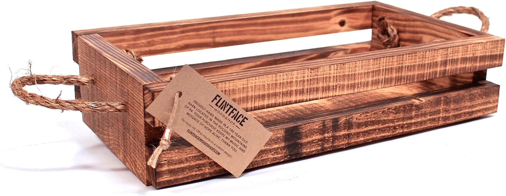 Handcrafted Rustic Custom Wooden Basket / Crate (Short)