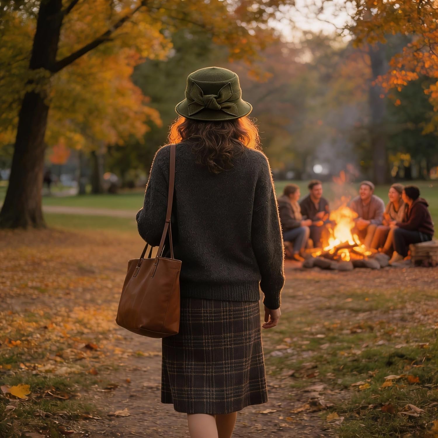 Women Felt Bucket Hat Vintage Floral Wool Dress Winter Hats - Image 7