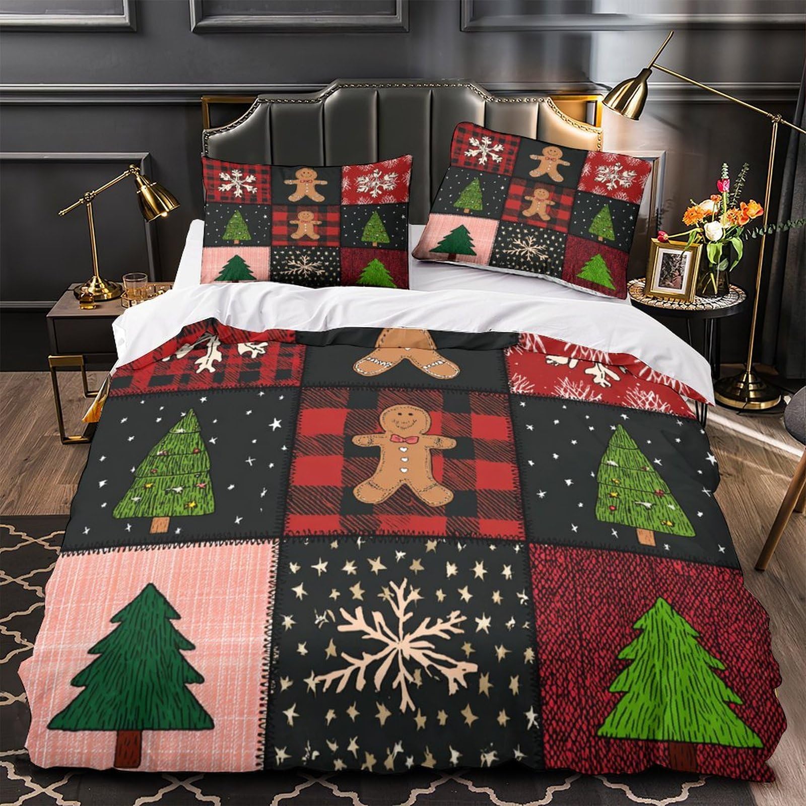 Housse de couette Noël 135x200cm pour transformer votre chambre en fête
