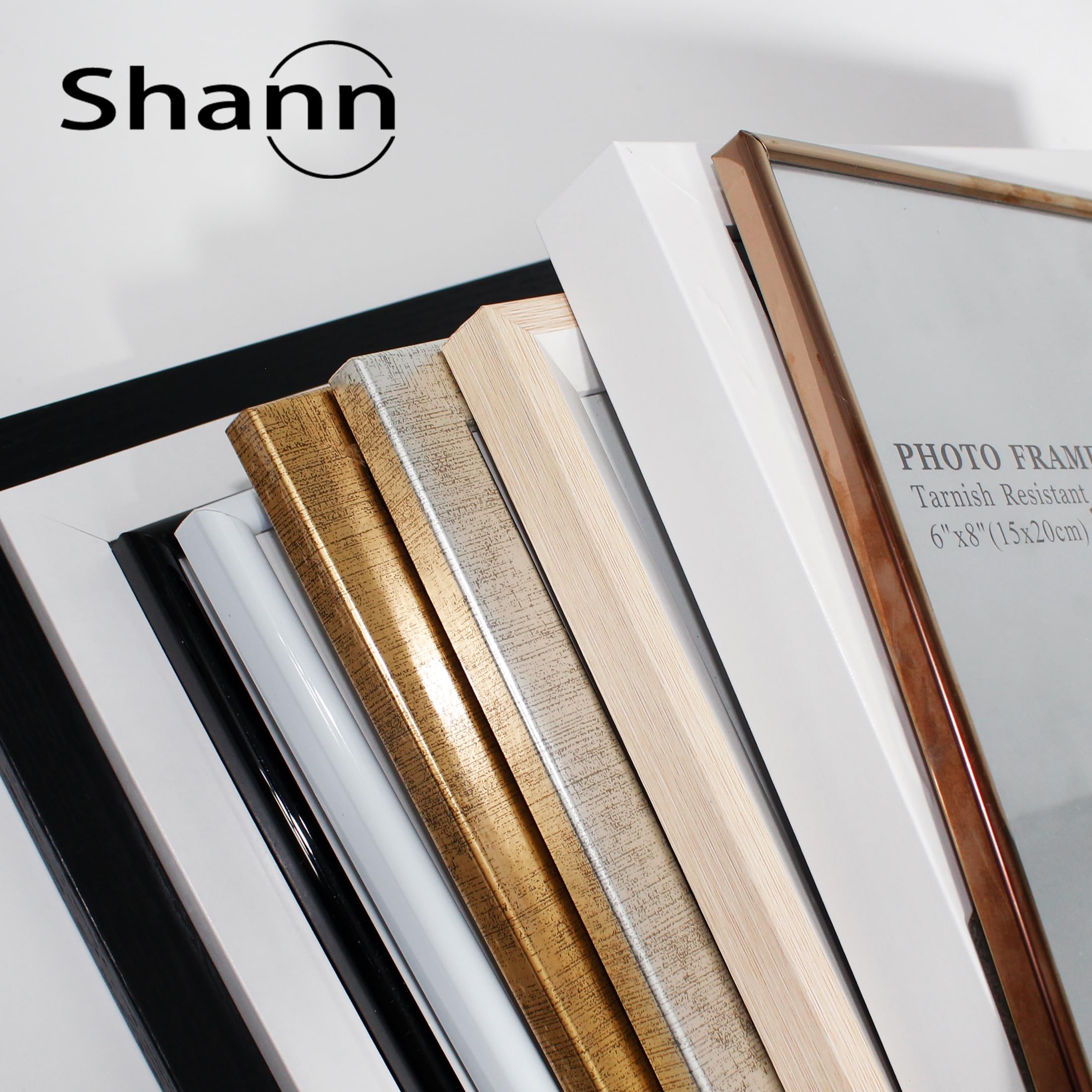 SHANN Parck 2 Marco de Fotos Dorado, 40x50 cm, Soporte de Mesa y Pared, Desmontable – Decoración Moderna para Hogar y Oficina